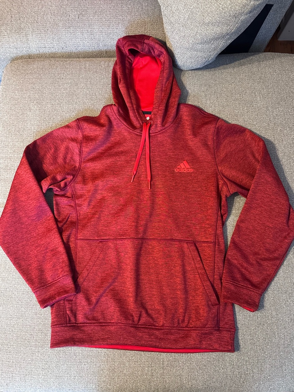 adidas Red Heather Climawarm Hoodie